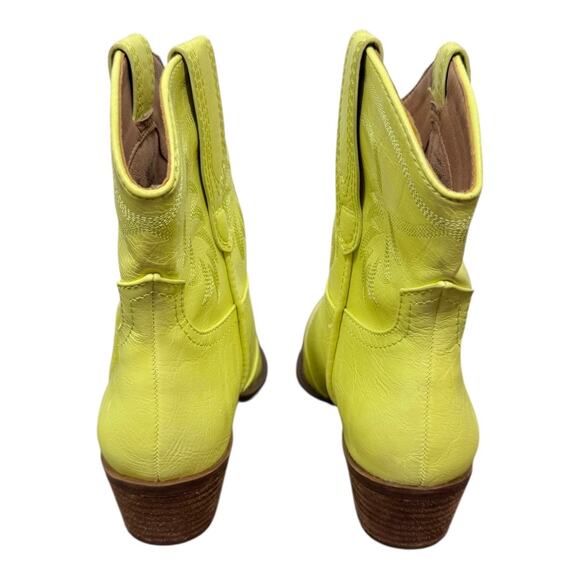 Circus Sam Edelman Josephina Western Boot Yellow 5.5 Ankle Heeled Cowboy Boho - Picture 3 of 9